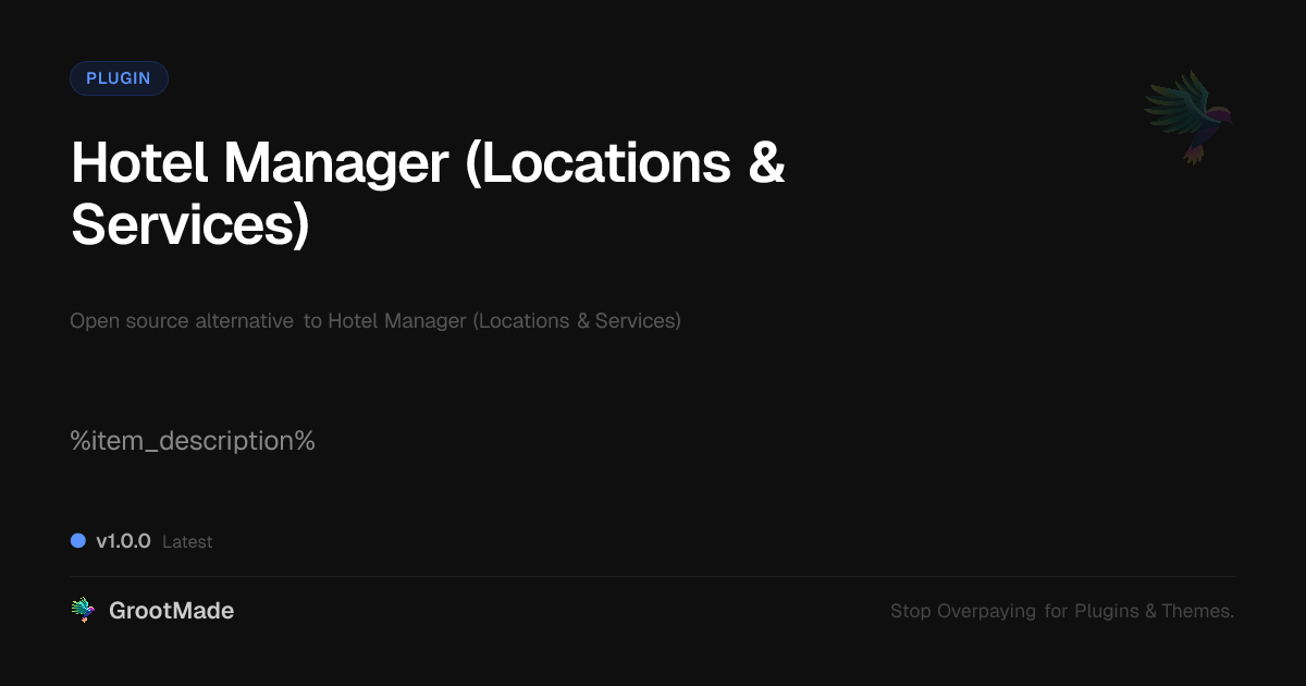Preview of Hotel Manager (Locations & Services)