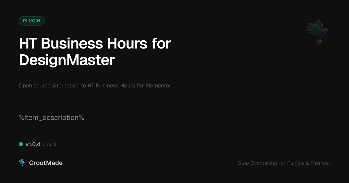 Preview of HT Business Hours for DesignMaster