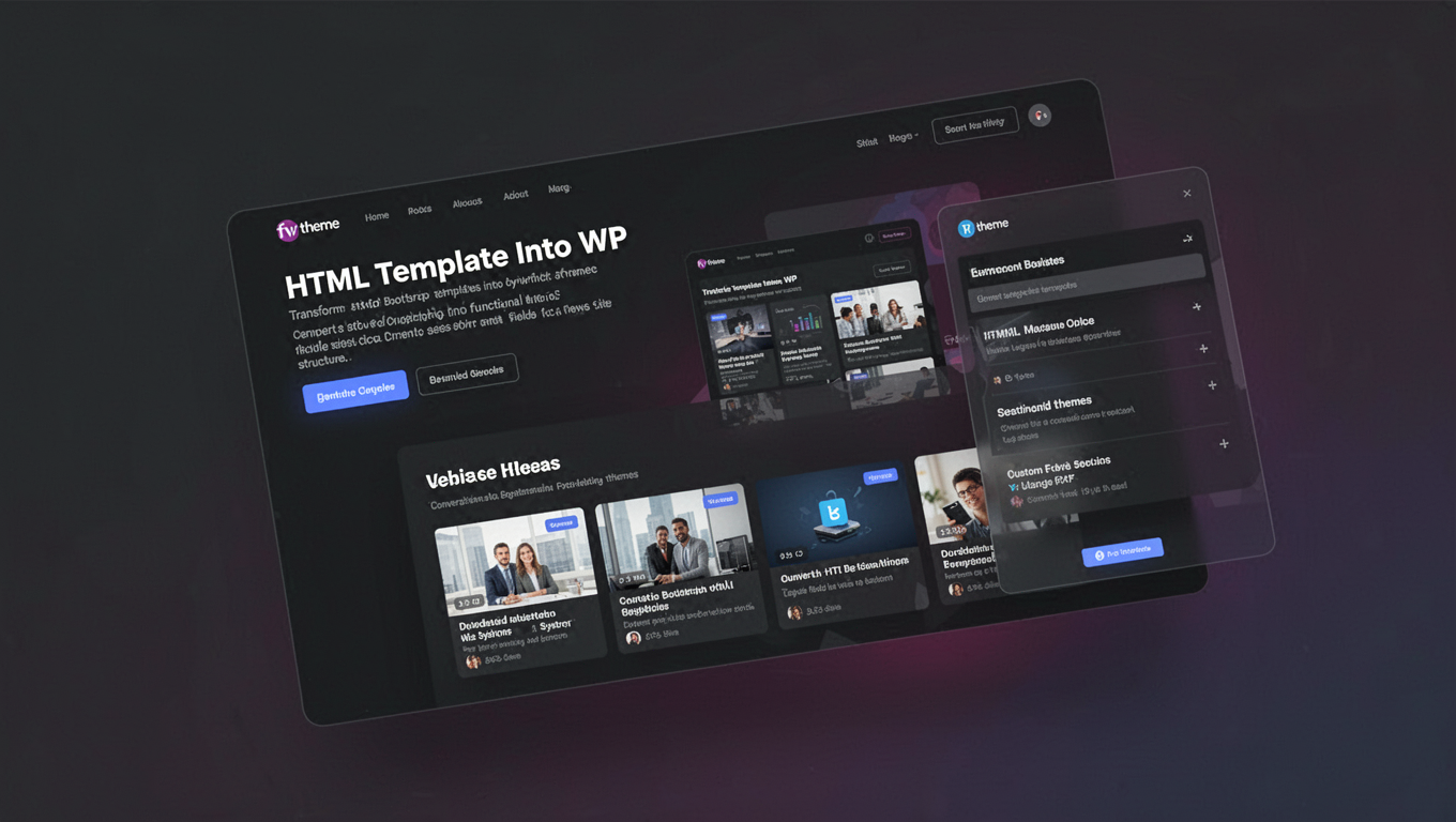 Preview of HTML Template Into WP