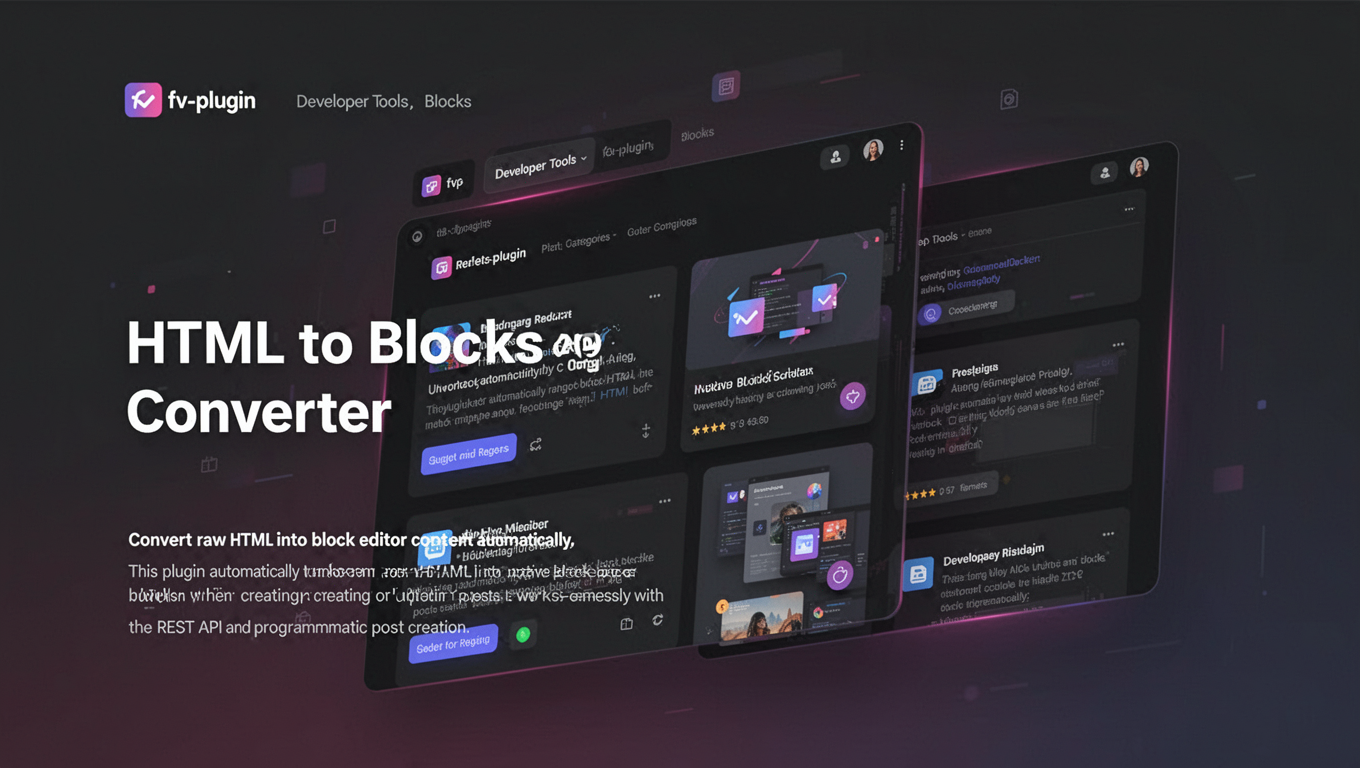 Preview of HTML to Blocks Converter