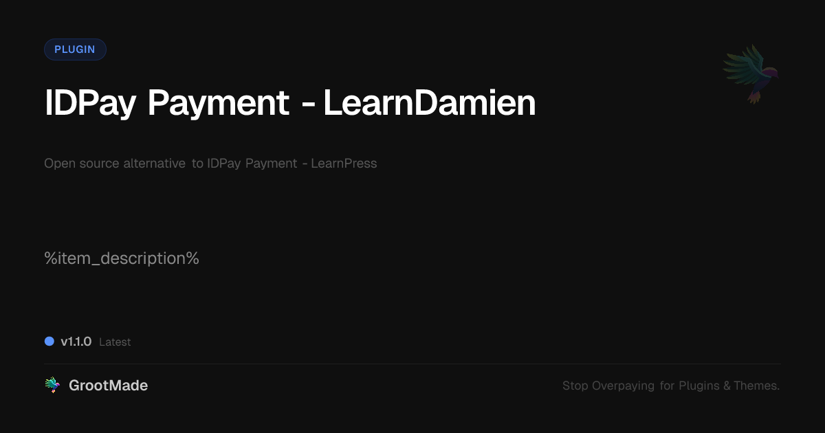 Preview of IDPay Payment - LearnDamien