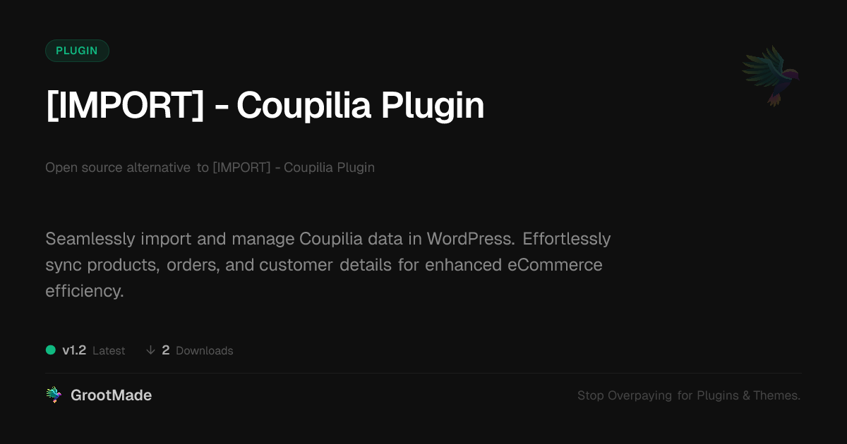 Preview of [IMPORT] - Coupilia Plugin