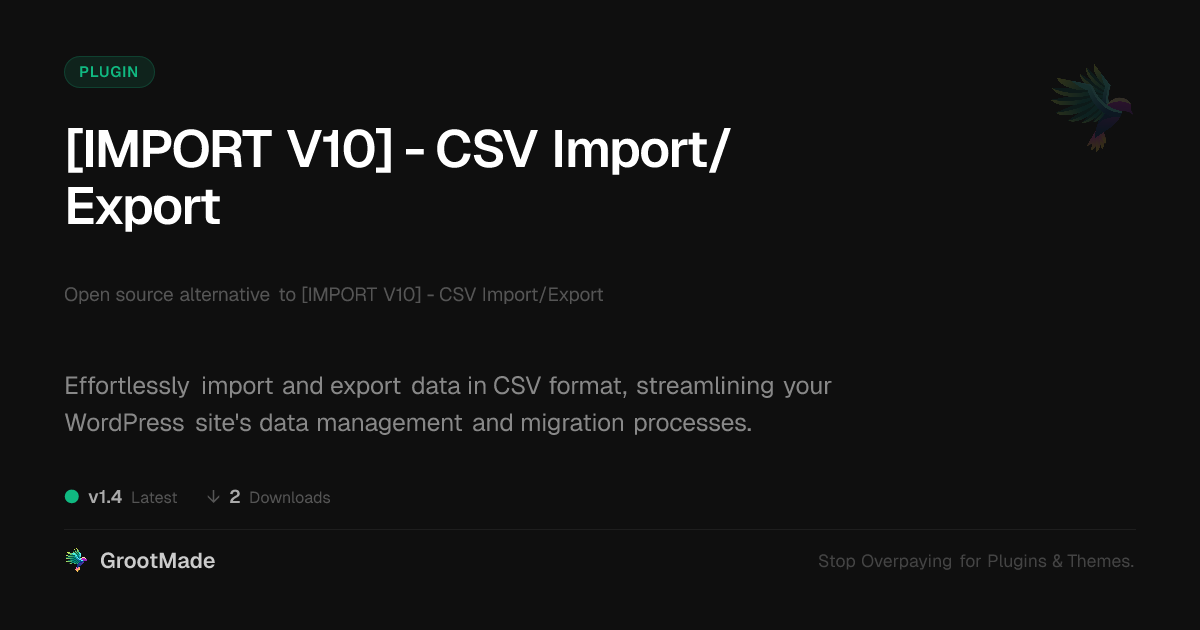 Preview of [IMPORT V10] - CSV Import/Export