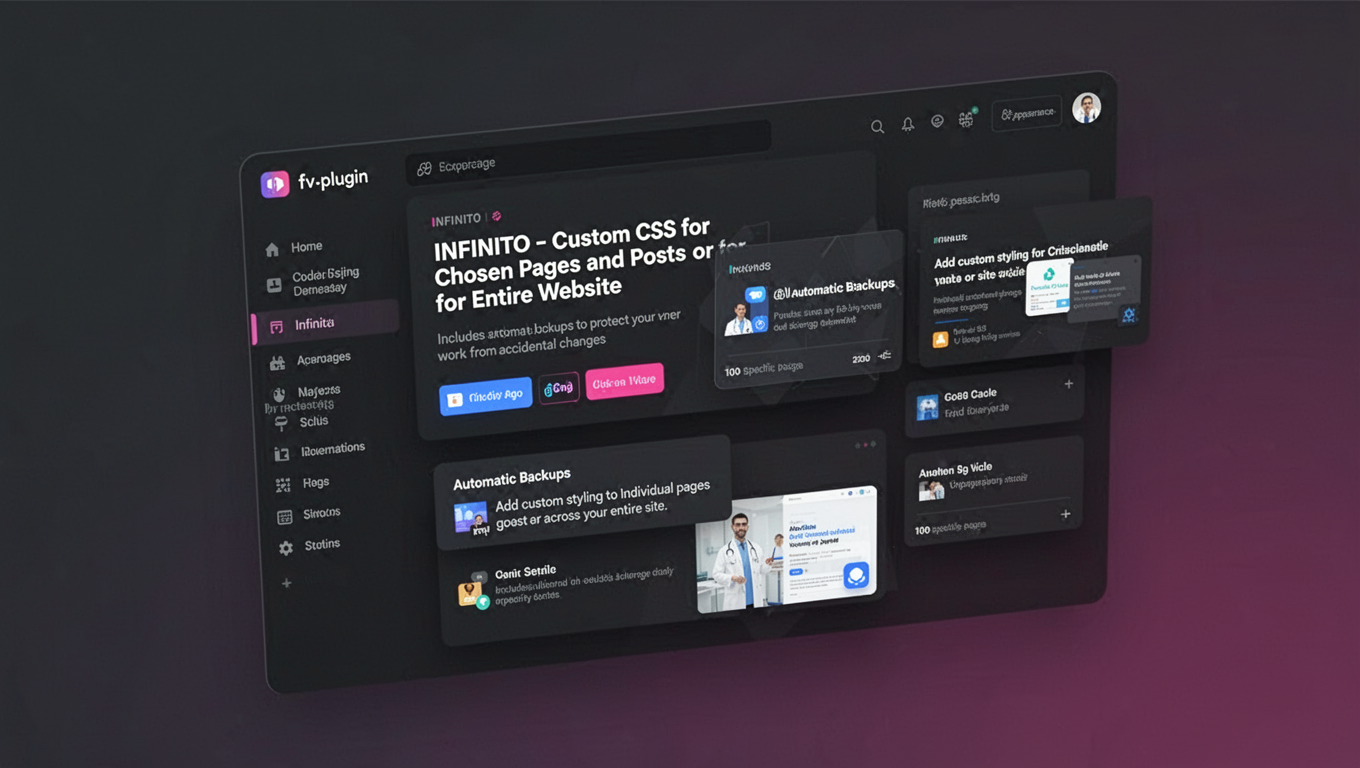 Preview of INFINITO - Custom CSS for Chosen Pages and Posts or for Entire Website