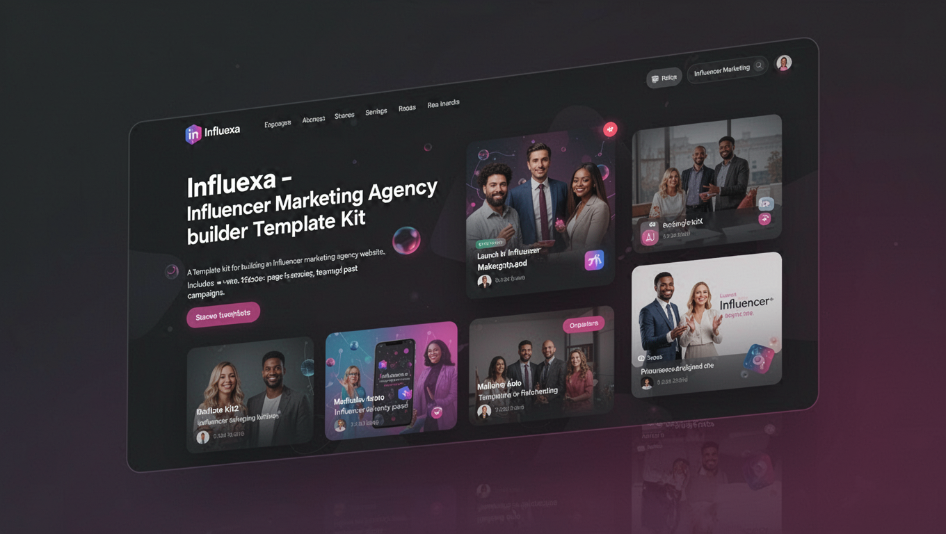 Preview of Influexa - Influencer Marketing Agency Elementor Template Kit