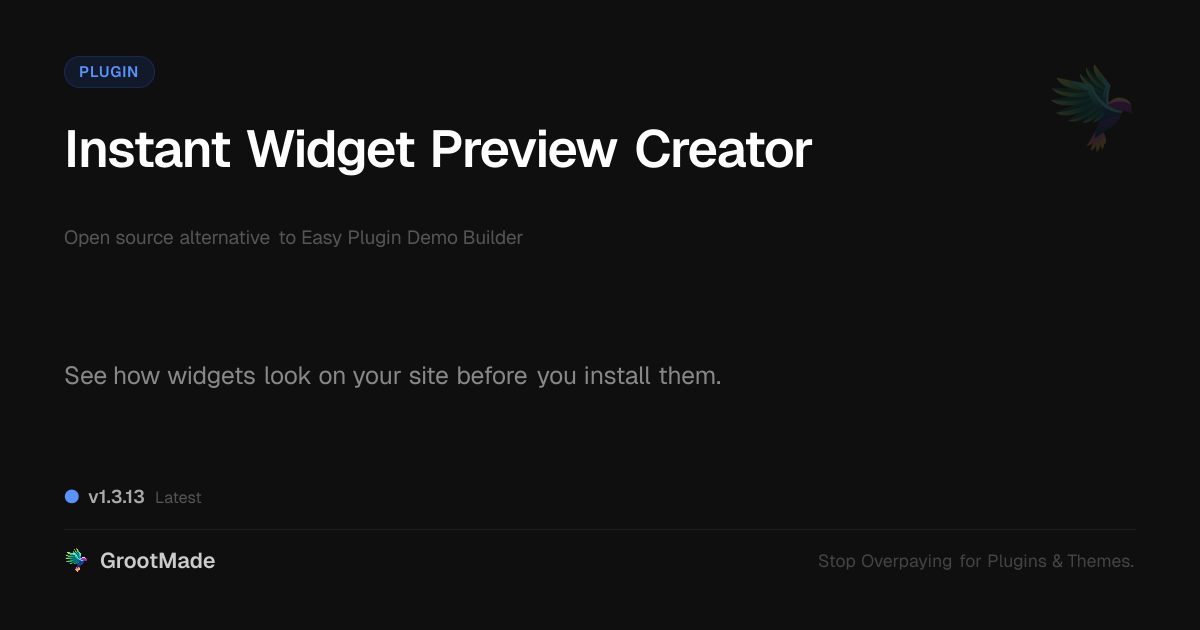 Preview of Instant Widget Preview Creator