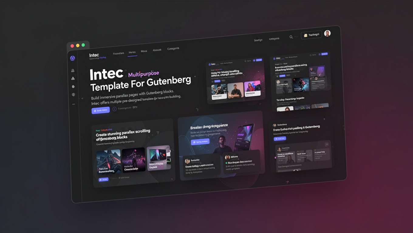 Preview of Intec - Multipurpose Parallax Template For Gutenberg