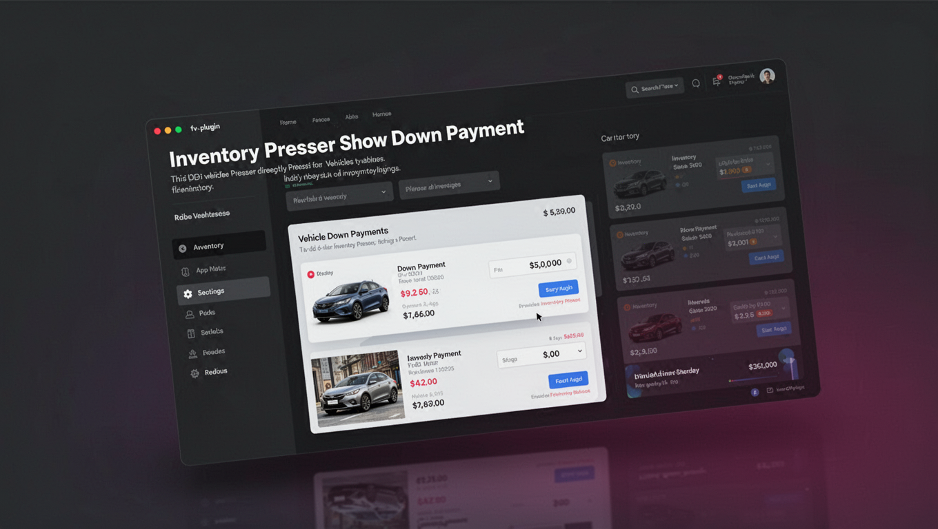 Preview of Inventory Presser Show Down Payment