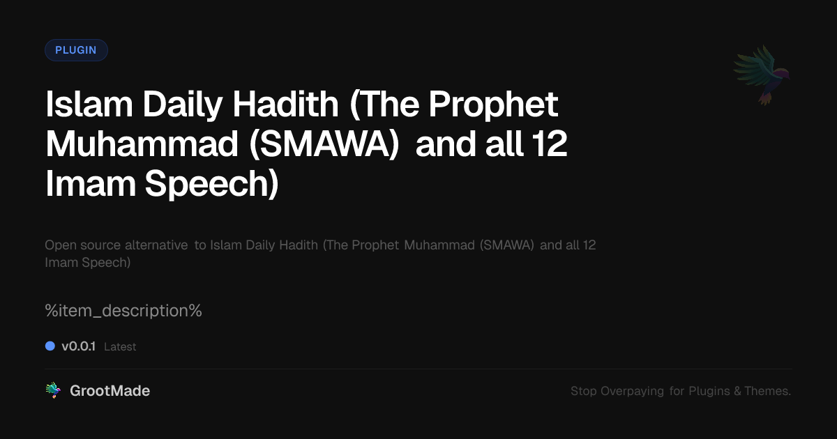 Preview of Islam Daily Hadith (The Prophet Muhammad (SMAWA) and all 12 Imam Speech)