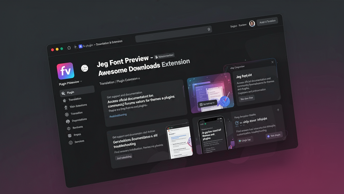 Preview of Jeg Font Preview - Awesome Downloads Extension