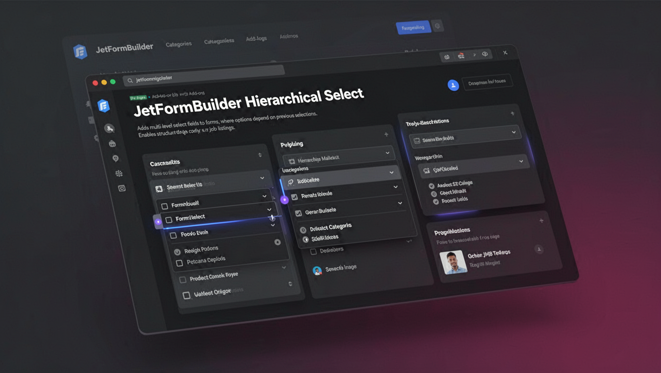 Preview of JetFormBuilder Hierarchical Select