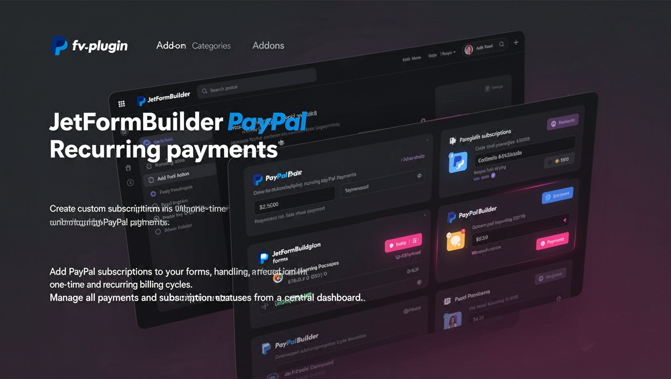 Preview of JetFormBuilder PayPal Recurring payments