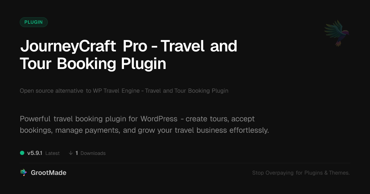 Preview of JourneyCraft Pro - Travel and Tour Booking Plugin