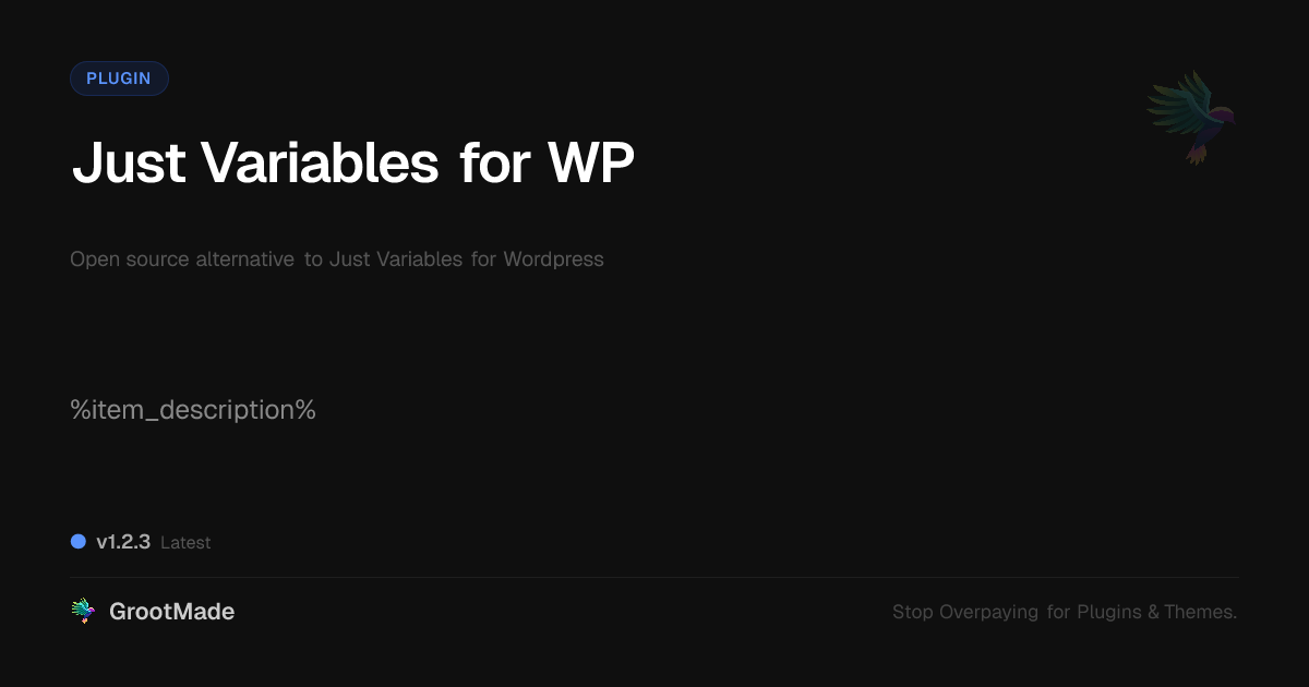 Preview of Just Variables for WP