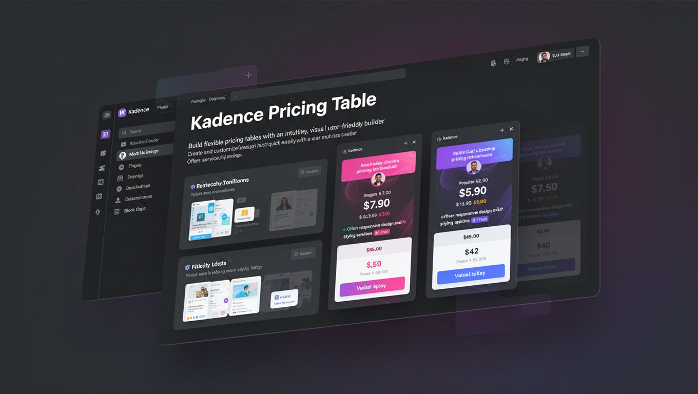 Preview of Kadence Pricing Table