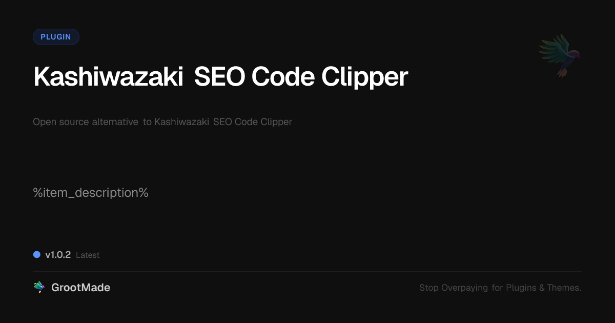 Preview of Kashiwazaki SEO Code Clipper