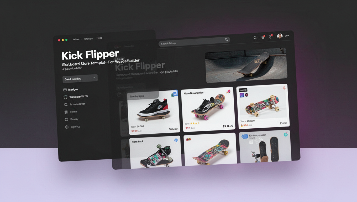 Preview of Kick Flipper - Skateboard Store Template For Elementor