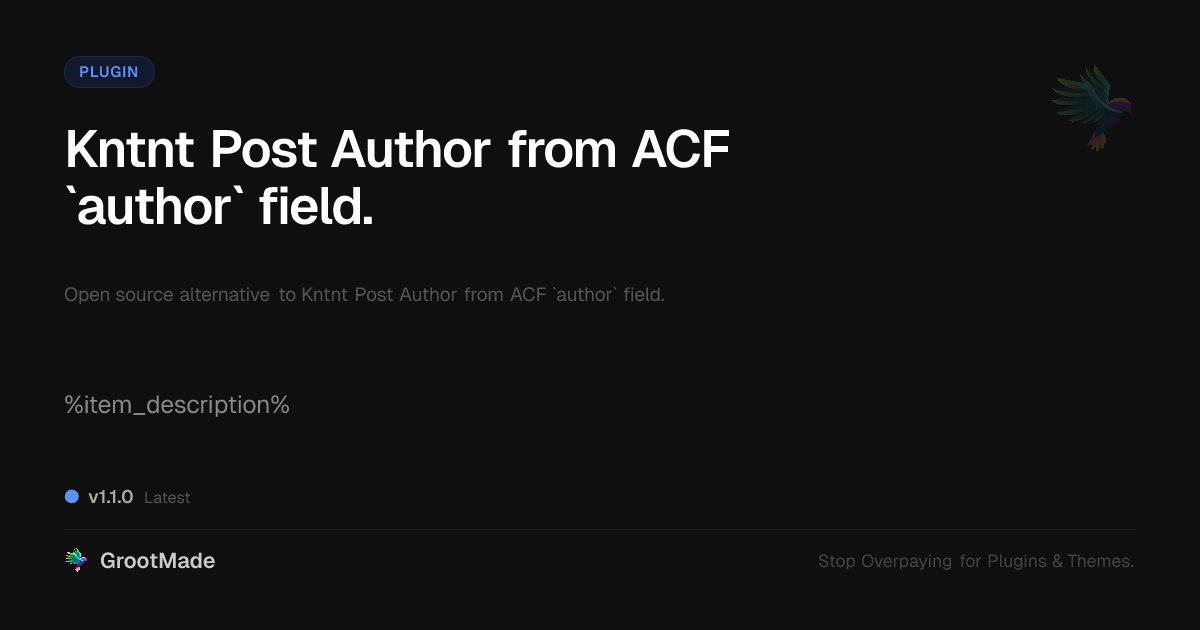 Preview of Kntnt Post Author from ACF `author` field.