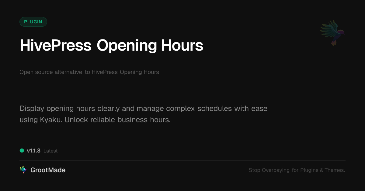 HivePress Opening Hours