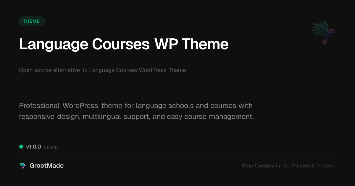 Preview of Language Courses WP Theme