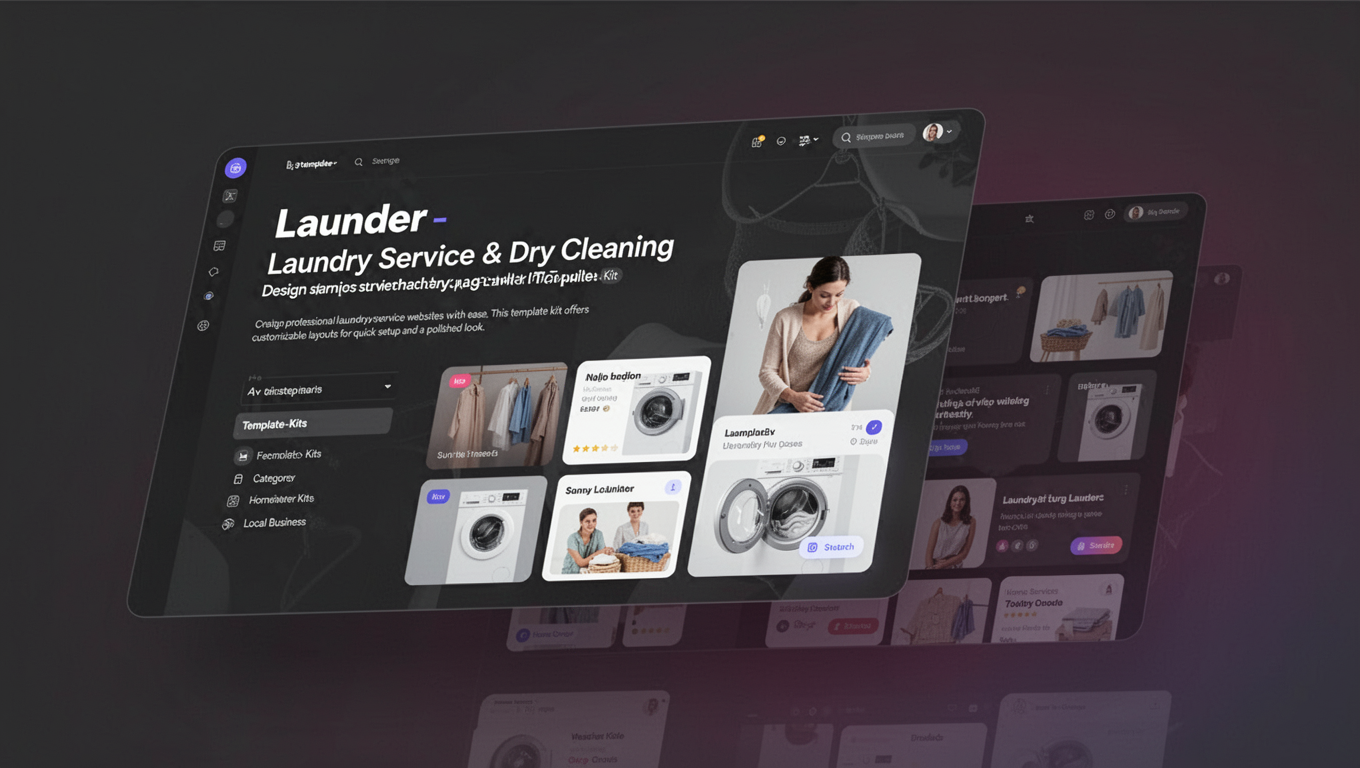 Preview of Launder - Laundry Service & Dry Cleaning Elementor Template Kit