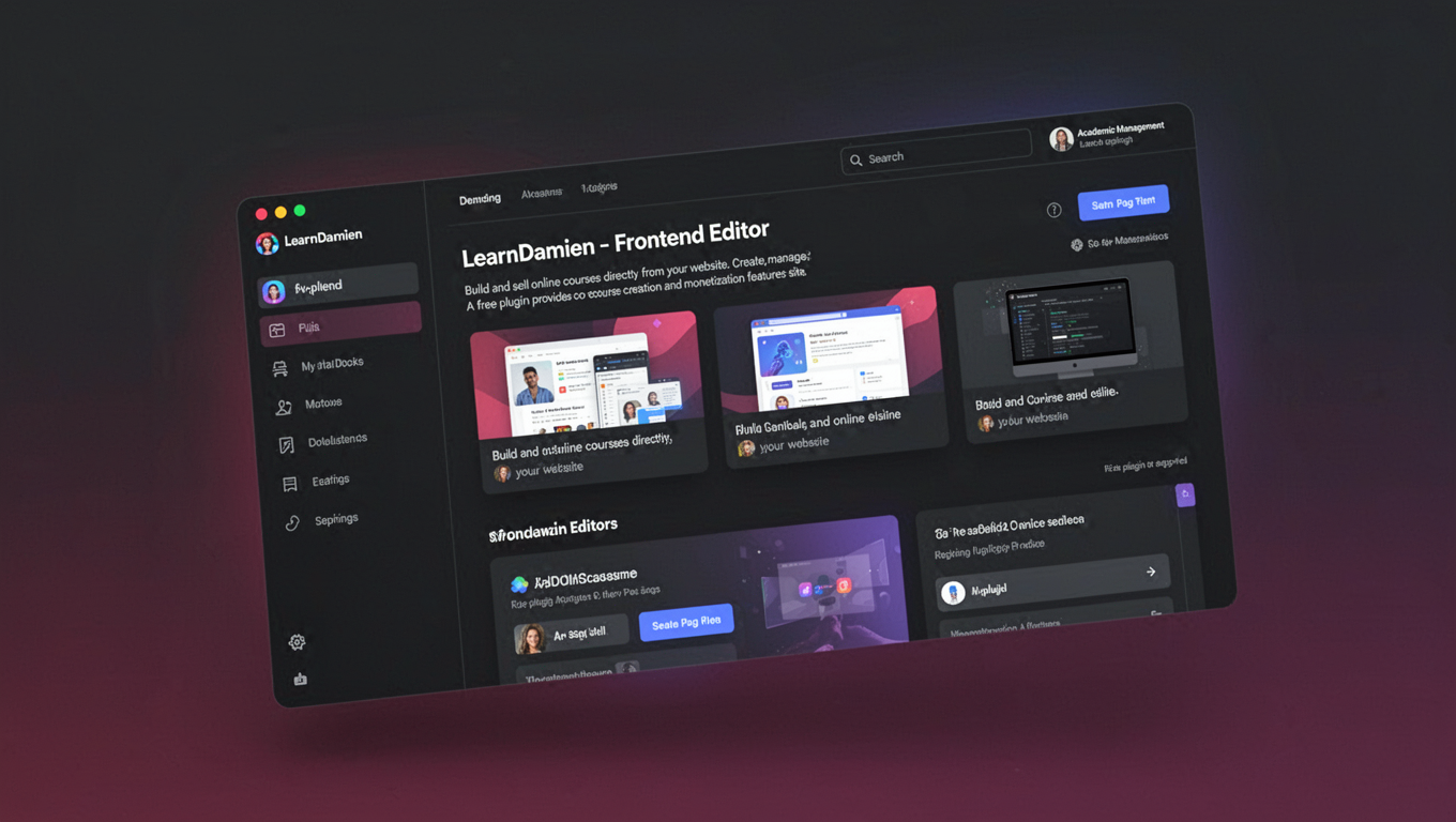 Preview of LearnDamien - Frontend Editor