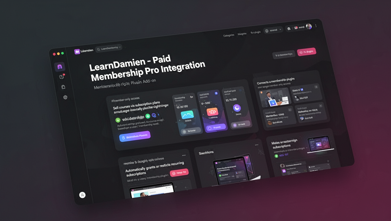 Preview of LearnDamien - Paid Membership Pro Integration