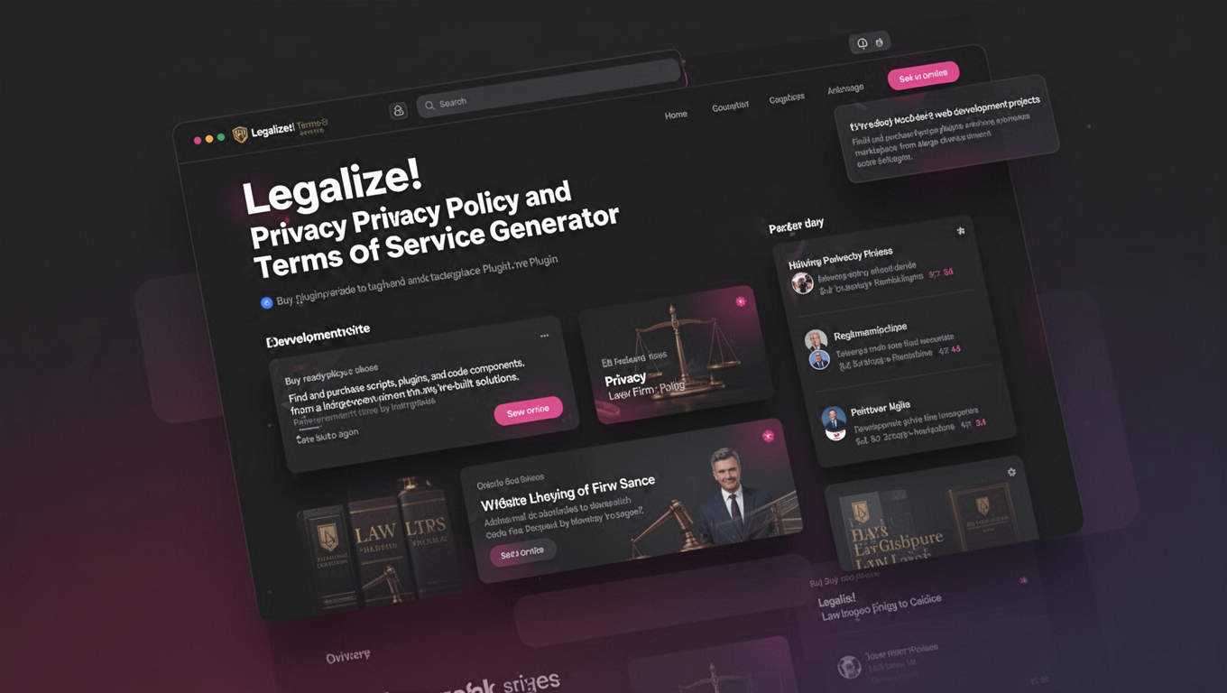 Preview of Legalize! Privacy Policy and Terms of Service Generator