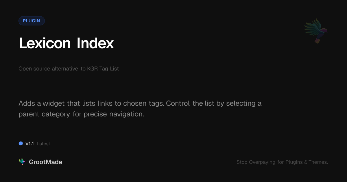 Preview of Lexicon Index