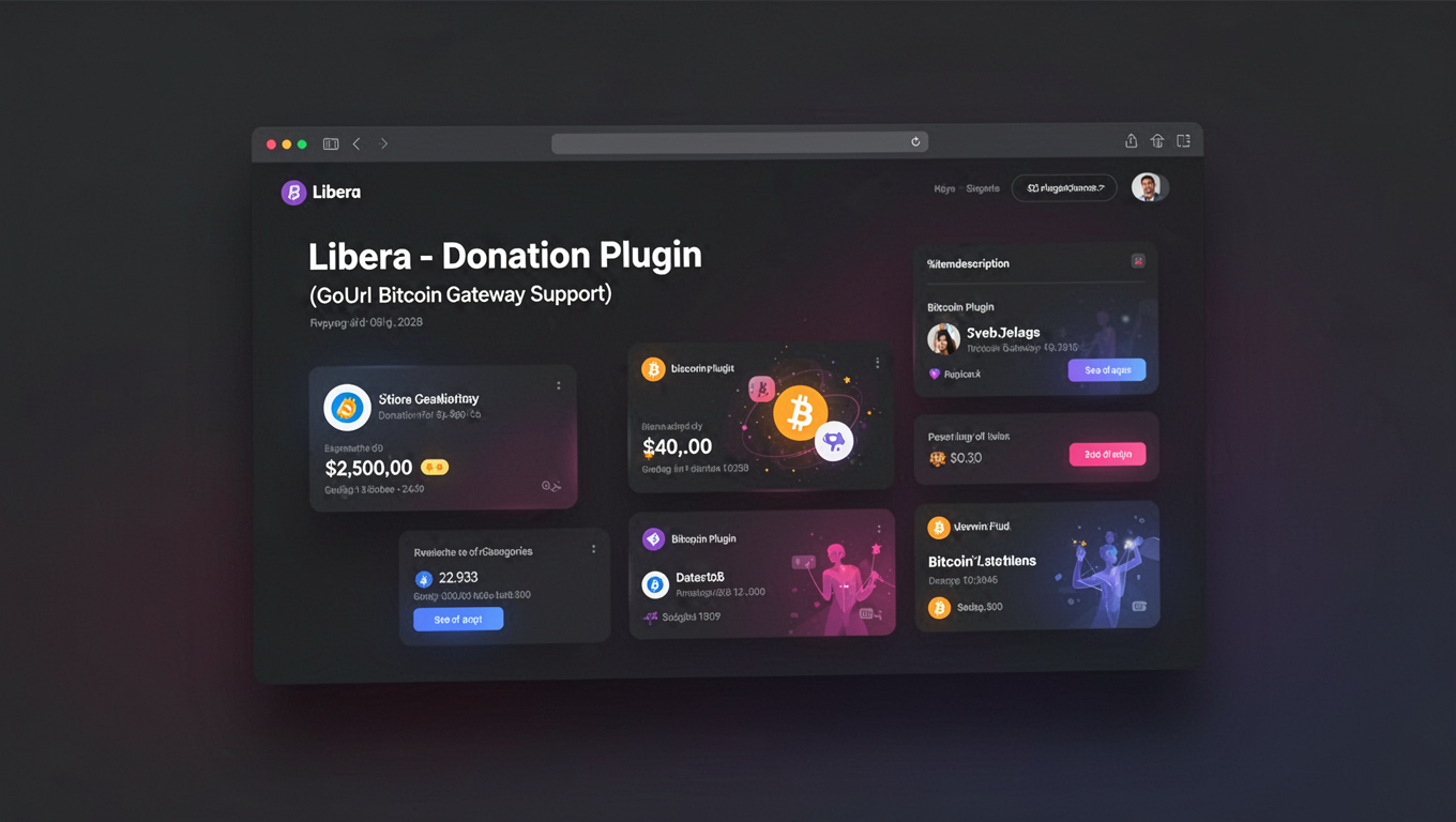 Preview of Libera - Donation Plugin (GoUrl Bitcoin Gateway Support)