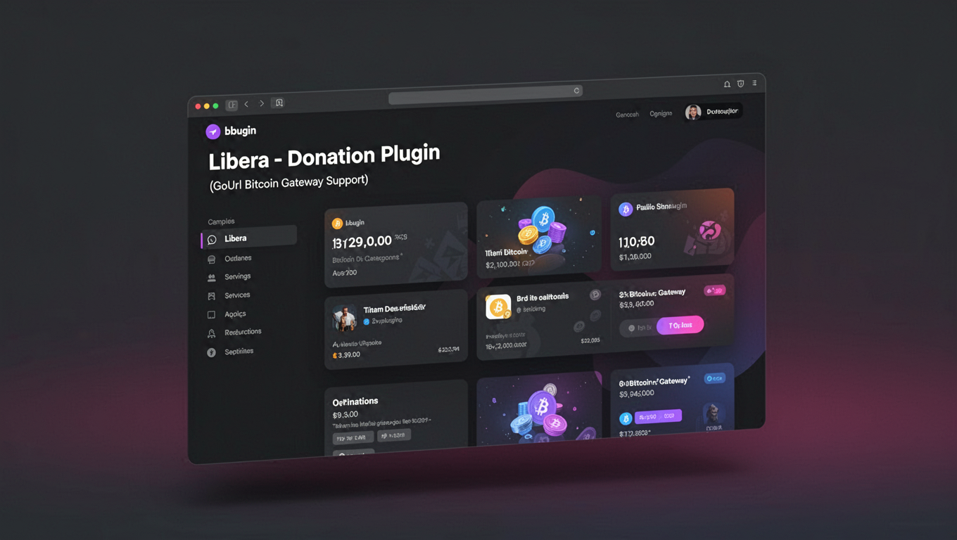 Preview of Libera - Donation Plugin (GoUrl Bitcoin Gateway Support)