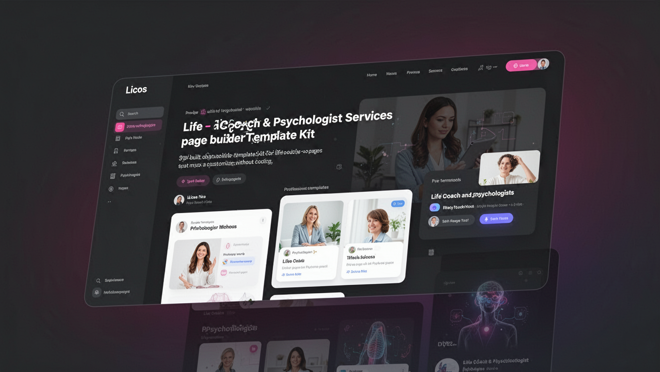 Preview of Licos - Life Coach & Psychologist Services Elementor Template Kit