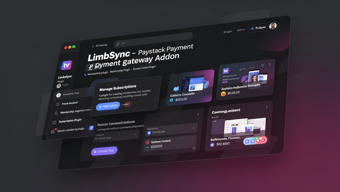 Preview of LimbSync - Paystack payment gateway Addon