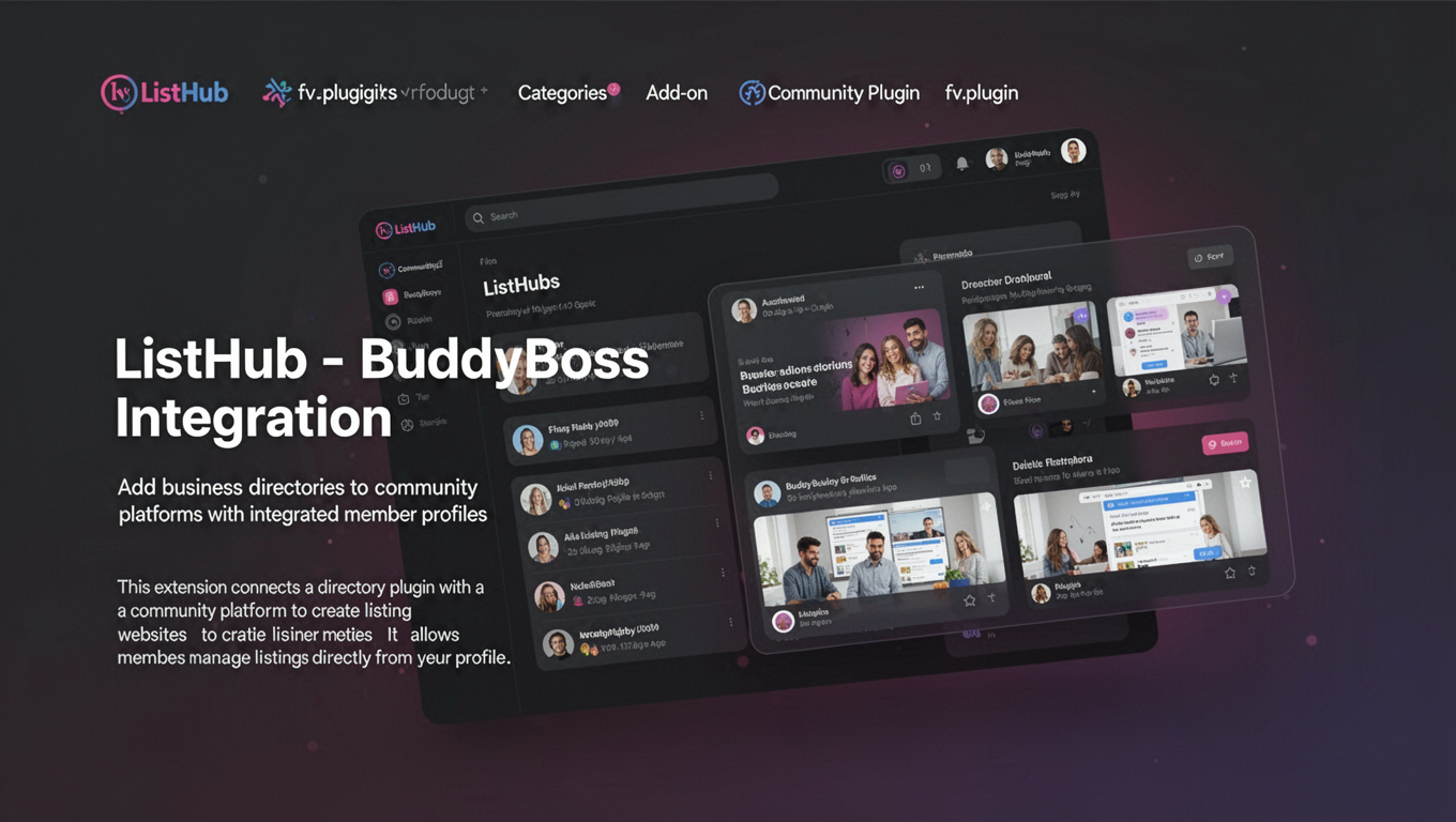Preview of ListHub - BuddyBoss Integration