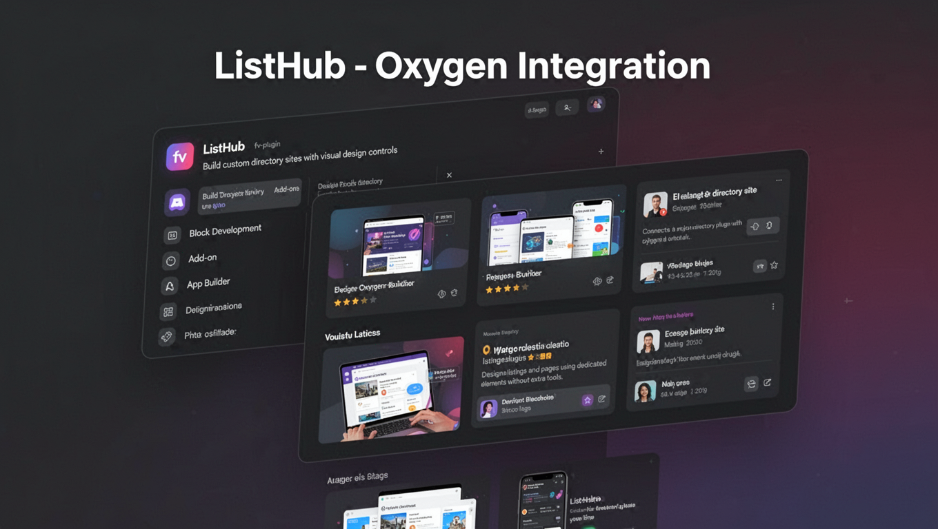 Preview of ListHub - Oxygen Integration