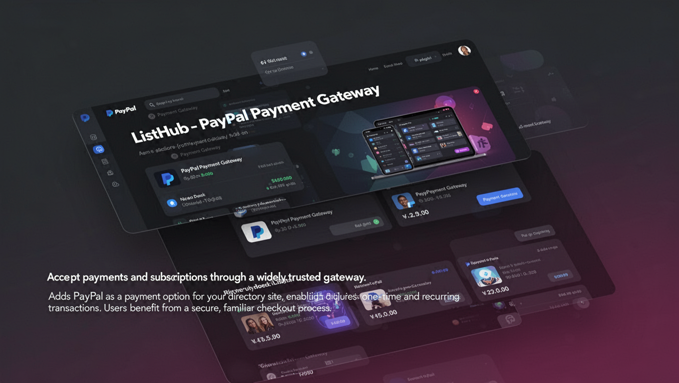 Preview of ListHub - Paypal Payment Gateway