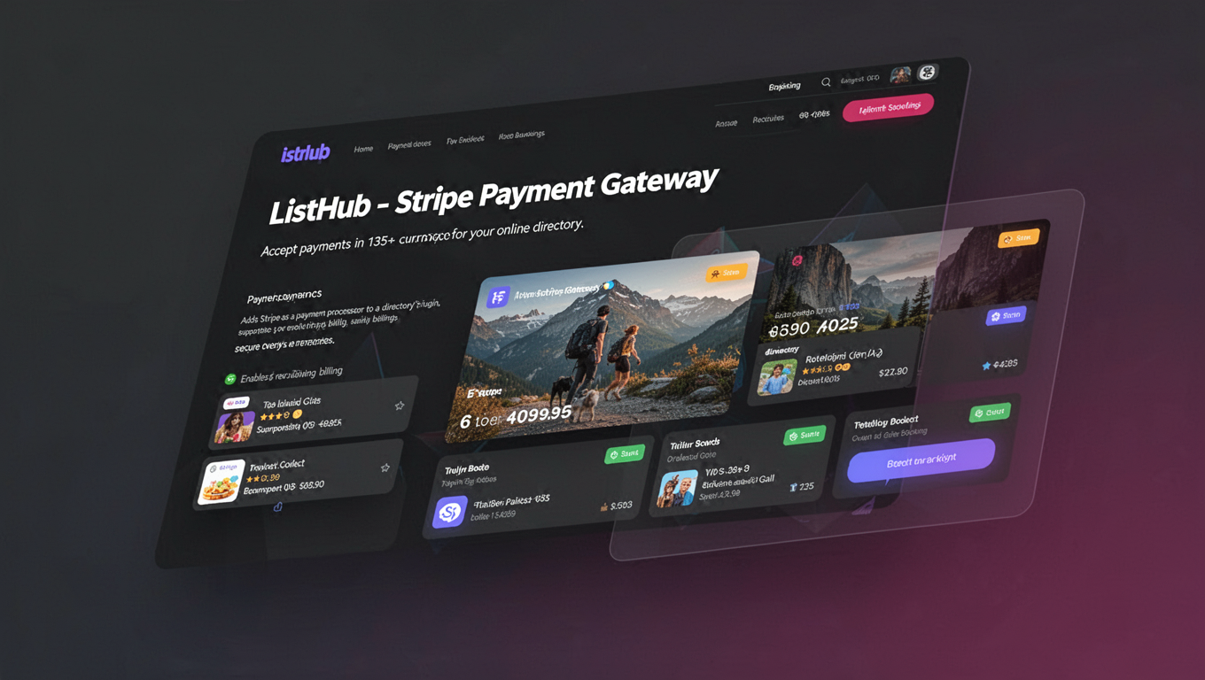 Preview of ListHub - Stripe Payment Gateway