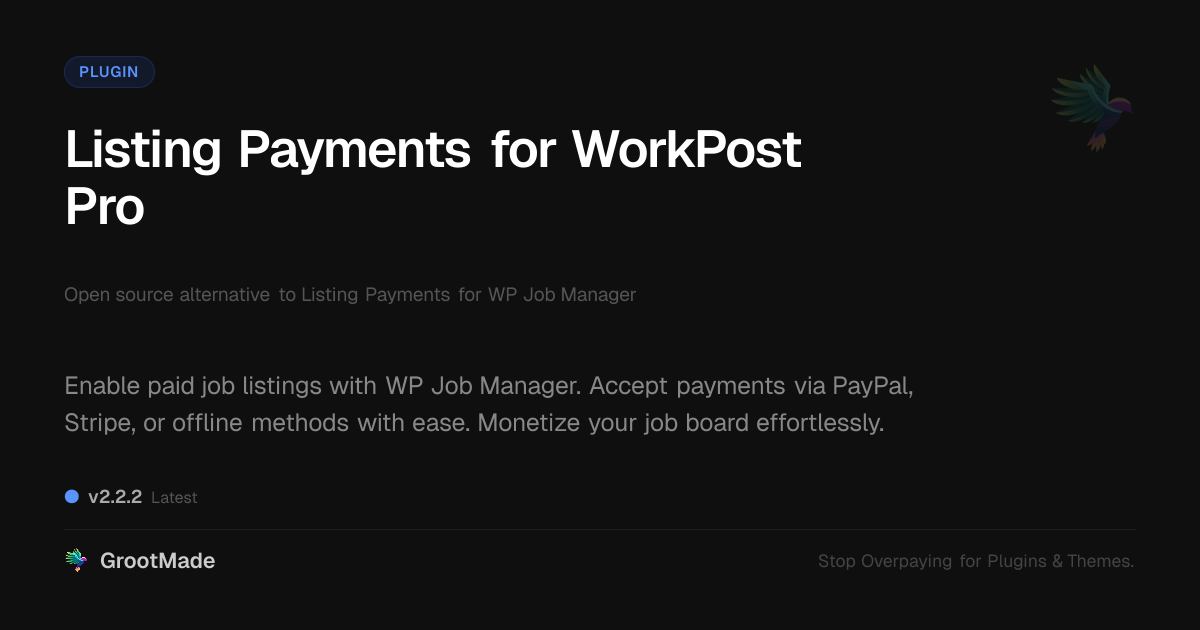Preview of Listing Payments for WorkPost Pro