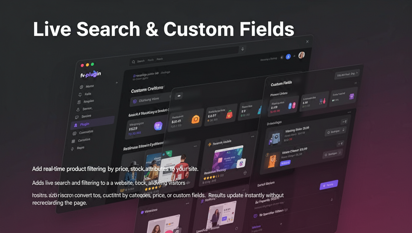 Preview of Live Search & Custom Fields