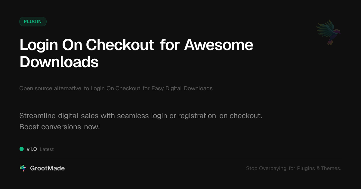 Preview of Login On Checkout for Awesome Downloads