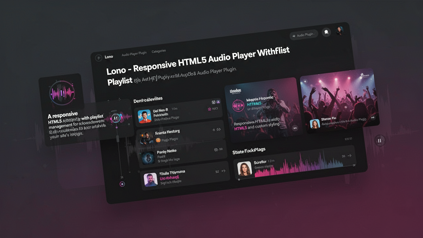 Preview of Lono - Responsive HTML5 Audio Player With Playlist