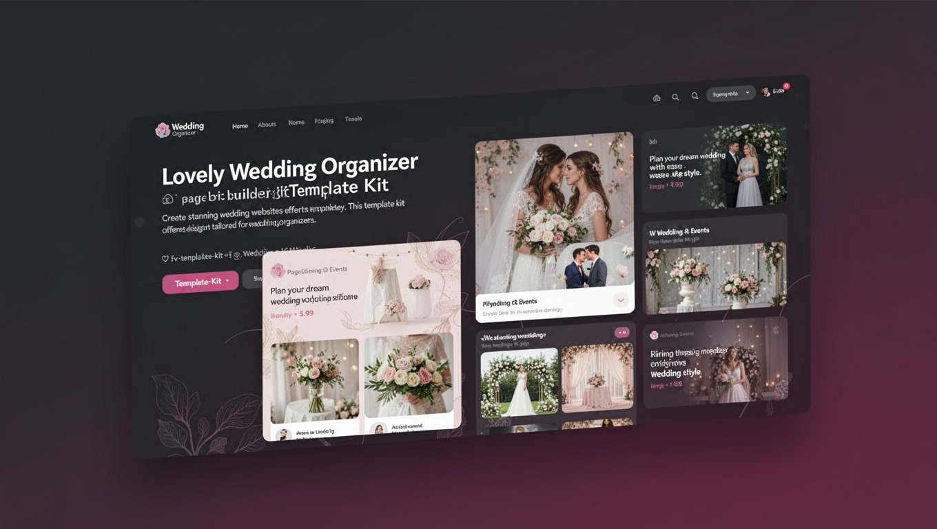 Preview of Lovely Wedding Organizer Elementor Template Kit