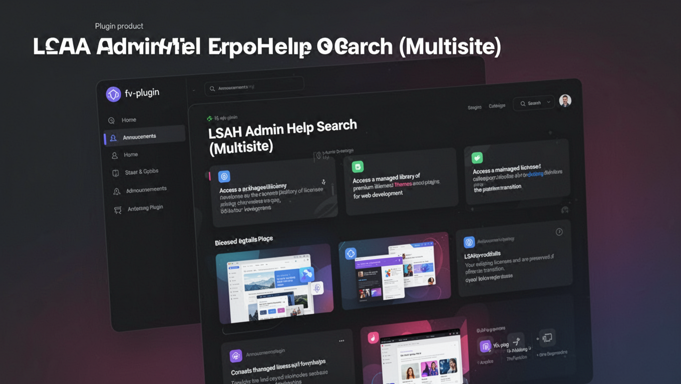 Preview of LSAH Admin Help Search (Multisite)