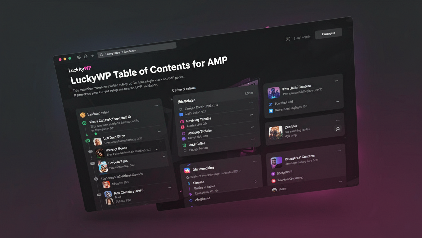 Preview of LuckyWP Table of Contents for AMP