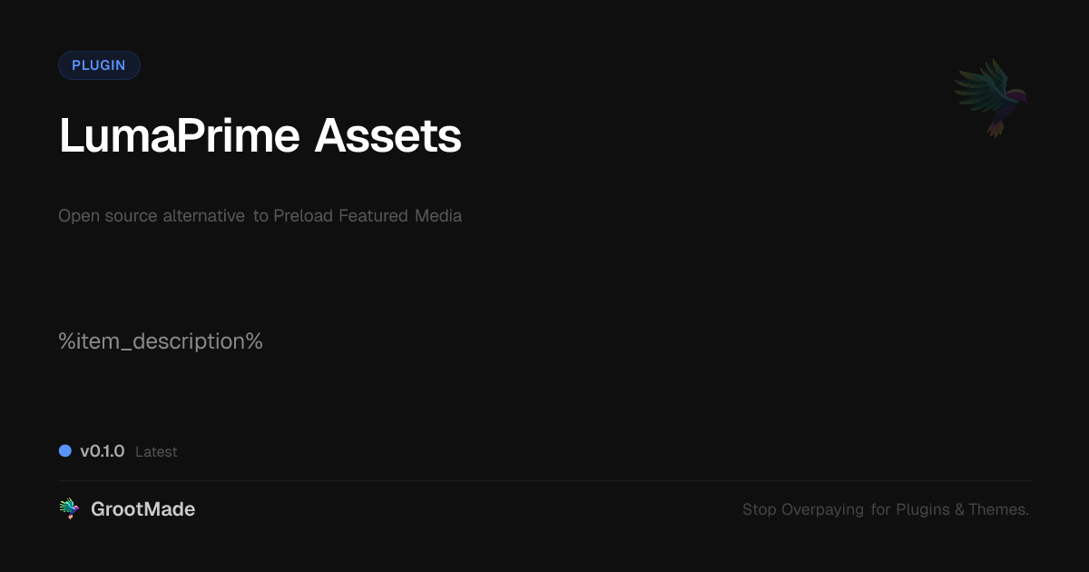 Preview of LumaPrime Assets