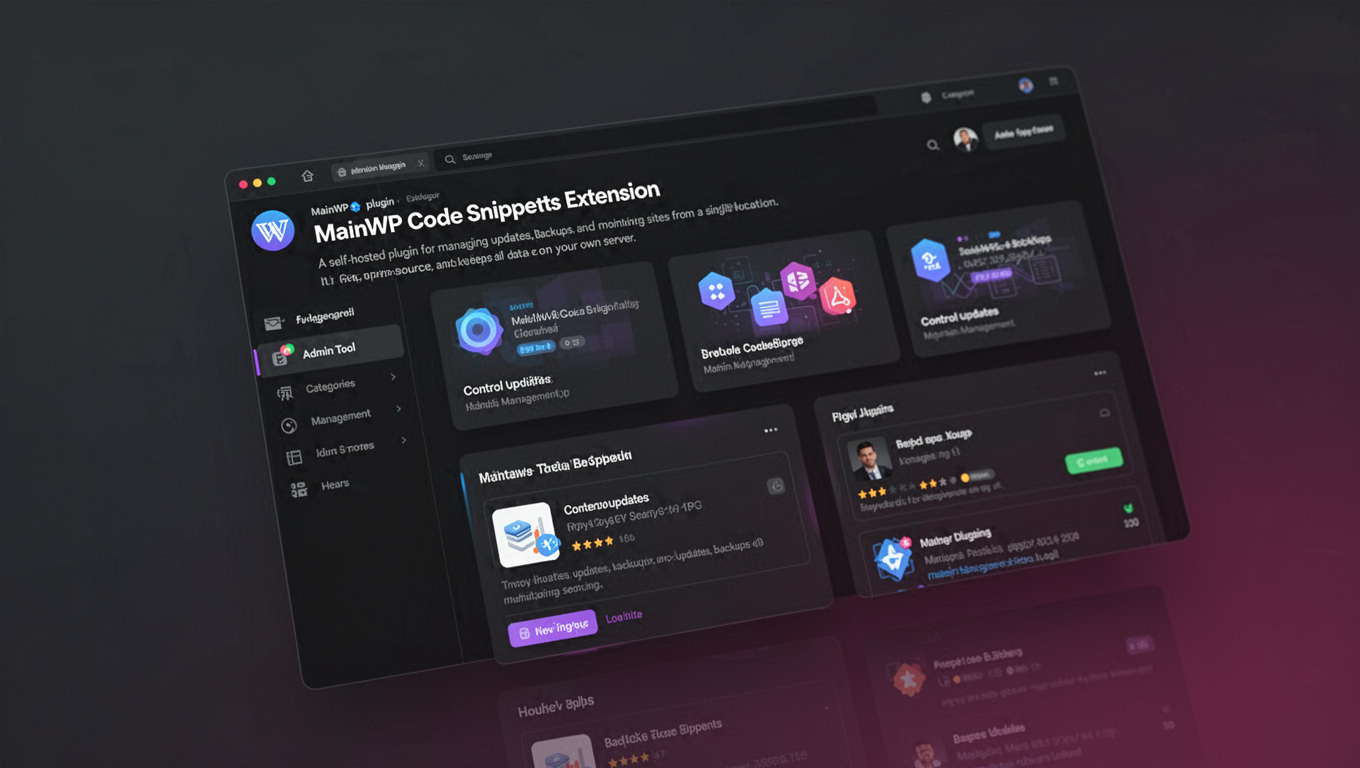 Preview of MainWP Code Snippets Extension