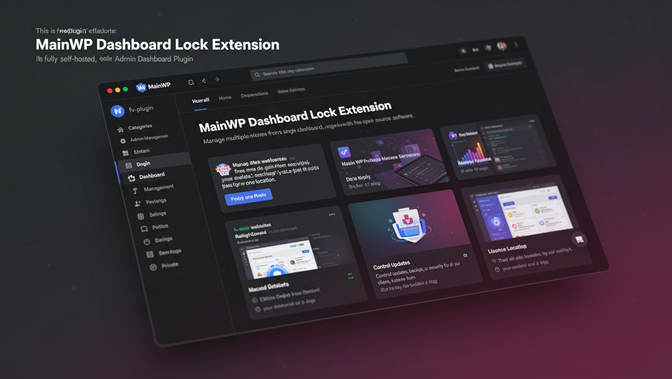 Preview of MainWP Dashboard Lock Extension