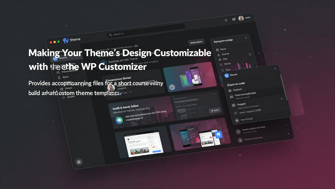 Preview of Making Your Theme's Design Customizable with the WP Customizer
