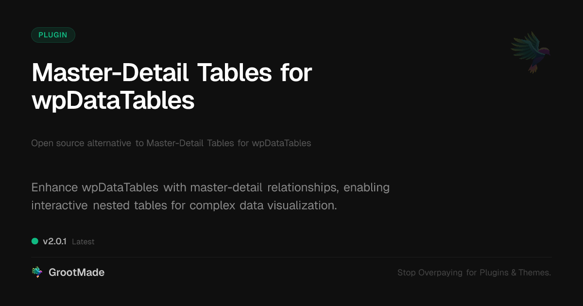 Preview of Master-Detail Tables for wpDataTables