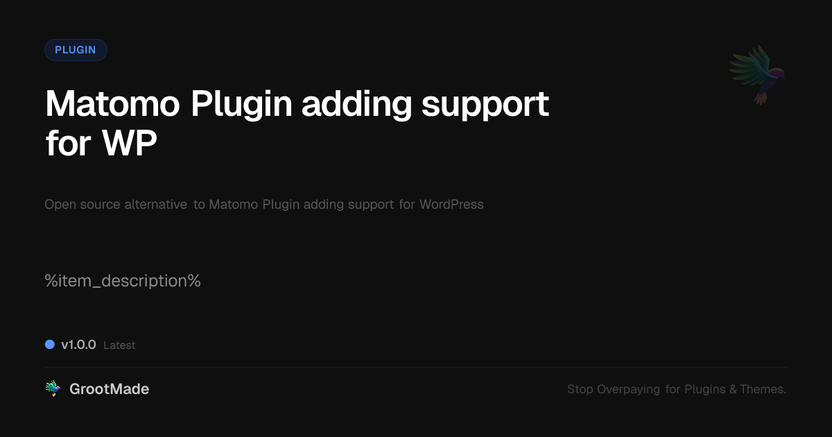 Preview of Matomo Plugin adding support for WP